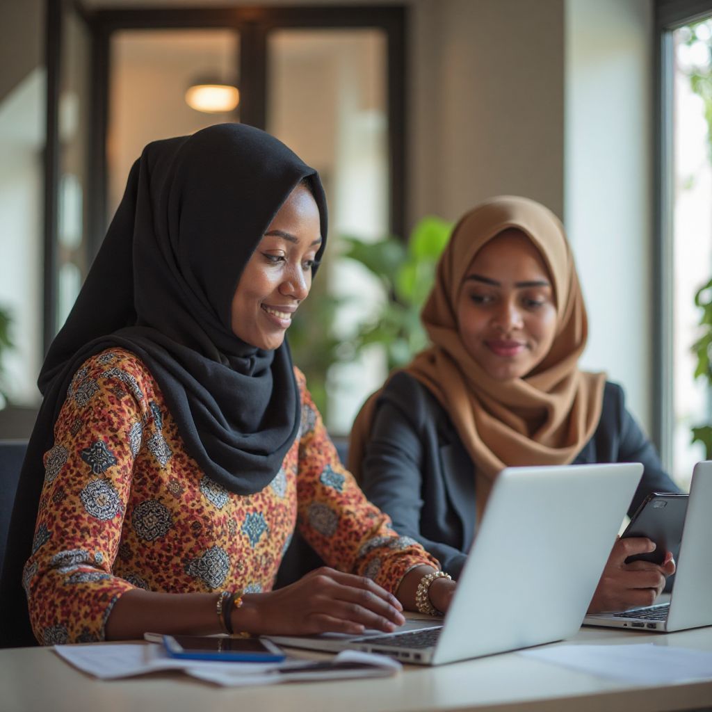 Dad Soomaali ah oo ka shaqeynaya kombuyuutarro